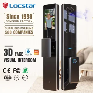 CNC Processing Technology 4.5 inch Large Screen 3D Face Video Intercom WIFI Smart Door Lock with Camera and Fingerprint