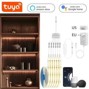COB LED Group Lighting Set 1-6PCS Work With Alexa Echo Plus Google Assistant APP Voice Control for Cabinet Showcase