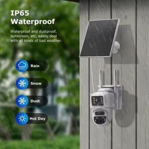 CONDA 6MP 4G Solar PTZ Dome Camera with Wide Angle IP66 Waterproof Two Way Audio Night Vision Motion Detection & Built in Alarm