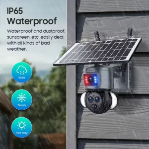 CONDA 6MP HD CMOS Sensor 4G WiFi Solar Battery Camera 15X Zoom Dual Lens PIR Motion Detection Night Vision Outdoor Cloud Storage