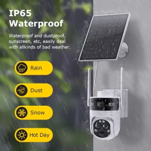 CONDA 6MP Solar Security Floodlight Camera 4G SIM IP66 Waterproof Wide Angle 350 Night Vision Two Way Audio Cloud Storage