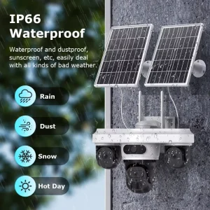 CONDA 9MP AOV View Home Security Camera Night Vision Solar Powered 24 7 Recording AI Auto Tracking Pan Tilt 4G WIFI
