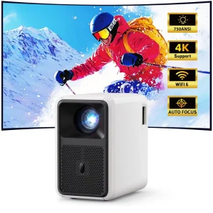 CR36 Pro HD 4K 1080P Portable Projector Android OS HIFI Stereo Built in Speakers LED Lamp Outdoor Home Theater Use 2G RAM WiFi6