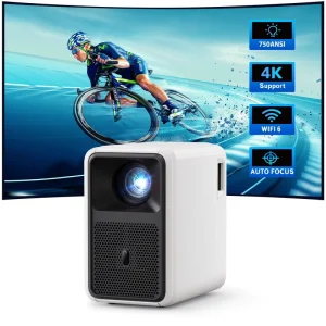 CRE CR36 750 ANSI LED 7500 Lumens 4K UHD WiFi Smart TV Portable Projector with Android 9 and 1080p Native Resolution