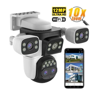 CS621ZS 12MP 10X Zoom WIFI Four Lens Security Camera Outdoor Smart Home Security Camera with Motion Detection IP Camera