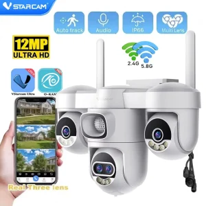 CS623ZS Outdoor 4 Lens PTZ Smart AI Security Dual Fixed and Dual Zoom Lens WiFi IP CCTV Camera for Home Business Protection
