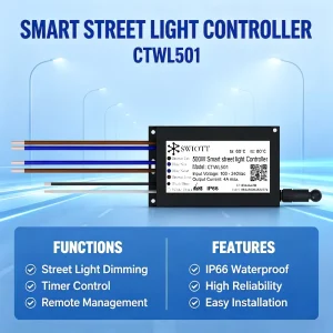 CTWL501 IP66 LoRaWAN Smart Street Light Controller LoRa Gateway Smart Lighting System