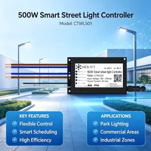 CTWL501 LoRaWAN PLC Dual Redundant Communication Street Light Controller CTWL501 in Lamp 0 10V DALI PWM Dimming