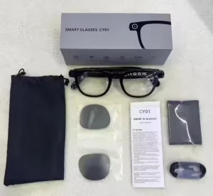 CY01 8MP Camera HIFI Sound Smart Glasses ENC Noise Reduction Smart Wearable Headset Antil Blue Sunglasses AI Translator Glasses