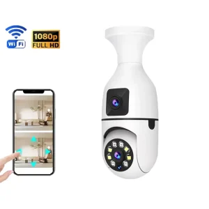 Cameras Smart 4mp Wireless Wifi Light Bulb Camera 360Security Ip Indoor Dual Lens E27 Bulb Cctv Camera