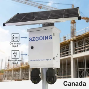 Canada AC Hybrid Solar Power Energy Security Camera System 4G Wireless Outdoor 8MP PTZ AI 4K Two Way Audio Cloud Farms