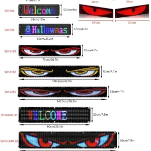 Car Accessories Flexible LED Display Screen Smart Phone APP Programmable DIY Text Animations Picture Display Soft LED Sign Board