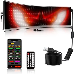 Car Flexible Display LED Soft Screen APP Bluetooth Remote Control PU Material Advertising Screen Rear Window Funny Interactive
