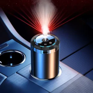 Car Perfume Smart Car Aromatherapy Humidifier with Starry Sky Ambient Light Auto Start Stop USB Powered Alloy Car Air Freshener