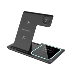 Factory Custom Smartphone Portable 3-in-1 Wireless Charger Adapter, Fast-Charging Foldable Stand