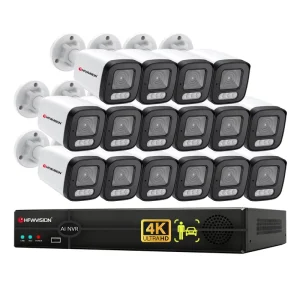 Cctv Camera System 4K 8MP 16pcs Poe IP Camera 25FPS 16ch Nvr Video Surveillance Systems Vehicle Detection Humanoid Detection