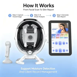 Ce Certified Multi Spectral AI Skin Analyzer 15.6 Display Support Wifi Lan Port Skin Scalp Comparative Analysis Beauty Machine