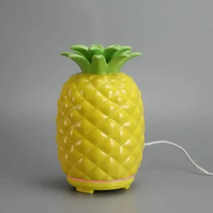 Ceramic Pineapple Essential Oil Diffuser Ultrasonic Aromatherapy Cool Mist Humidifier with Ambient Night Light