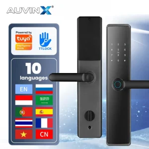 Cerradura Inteligente Smart Door Lock with Tuya WIFI TTlock BT Fingerprint Password Card Biometric Password Digital Lock