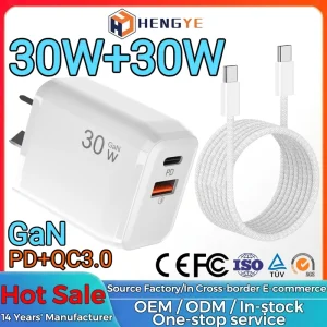 Chargers Adapters 30 w Gan Fast Charger Au square Travel Adapter Universal Australian Certified Portable Phone Charger