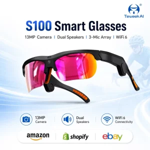 ChatGPT AI Smart Glasses 13MP Camera Visual Recognition Simultaneous Interpretation Meeting Minutes WiFi6 Sunglasses