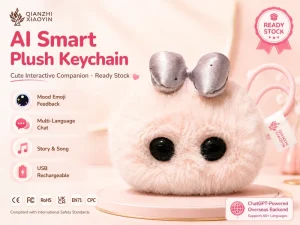 ChatGPT AI Smart Plush Companion Mood Emojii Happy Sleepy Curious Voice Clone 80+ Languages Story Song Gift Teen Unisex Graffiti