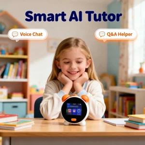 Children Smart Study Assistant Plastic Alarm Clock AI Voice Chat Device Early Education Story Recorder