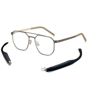 China Factory IP coated Anti blue Light Smart Translation Optical Frames AC Lenses Detachable Audio Interchangeable Legs