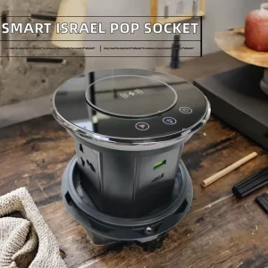 China IP45 Waterproof WIFI Smart Motorized AU Plug Tabletop Pop Socket Vertical Tower Wireless Charging Socket 1-6 USB Ports