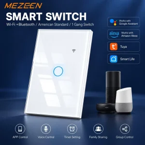 China Smart Home System Control 1 Gang Smart Switch With LED Indicator Light