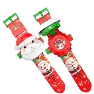 Christmas Projection Watch Baby Early Education Smart Lighted Toy Santa Claus Children’s Watch Holiday Gift