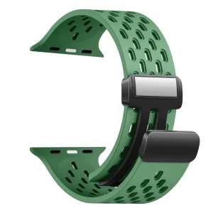 Chungming Popular Silicone Wristband for IWatch Series 10 9 8 7 6 5 Adjustable Soft Breathable Magnetic Smart Watch Accessor