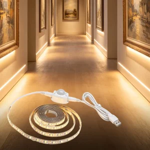 Cinta LED Flexible 5V USB Motion Sensor LED Strip Light Tira de Luces for Cocina Armario and Escalera with Auto On Off Sensor
