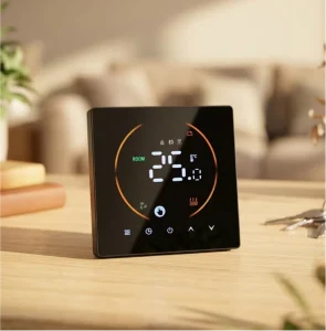 Circular Color LCD Smart Heating Thermostat Energy Saving with Power Cut Memory