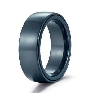 Classic 4mm, 6mm, or 8mm NFC Smart Ceramic Ring with Zircon Inlay, RFID, and Payment Chip