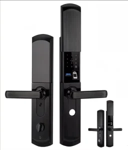 Classic Black Smart Lock Memory Card Aluminium Alloy Wi Fi Automatic Lower Slide Cover Self Contained Doorbell Anti Cat Eye Open