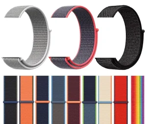 Classic Nylon Sport Loop Strap Full Size 38mm to 49mm Woven Bracelet Compatible ForApple Watch Series Ultra All Models