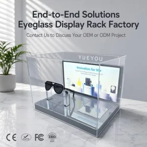 Clear Acrylic Foldable 3mm Lockable for Display Case Digital Screen Secure Mounting Base Counter Rack for Smart Eyewear