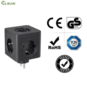 Clieam EU GS TUV Certified EU Power Cube 5 AC Outlets 4000W Multi Socket Plug