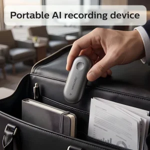Clip On AI Voice Recorder Magnetic Clip Charging Dock AI Transcription (Up 98% Accuracy) 18 Hour Recording Multi Device