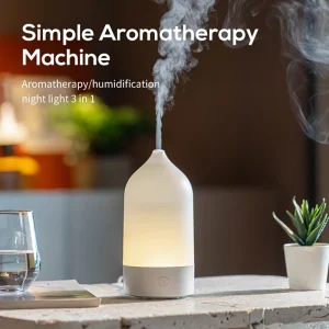Color Changing Electric Humidifier Aromatherapy Diffuser 7 Light Modes Quiet Ultrasonic 120ml Capacity Type C Anti Dry