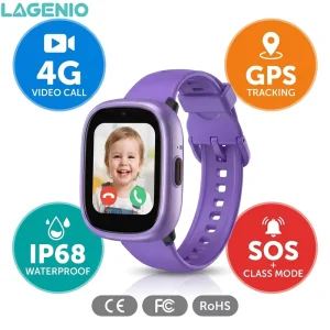 Colorful 4G SIM Card Kids Smart Watch GPS WIFI LBS Positioning Video Voice Call Smartwatch for Children Outdoor Activity