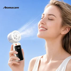 Colorful Handheld Spray Fan 200 Gears 4000mAh Rechargeable Handheld Fan with 2-in-1 Lanyard Charging Cable