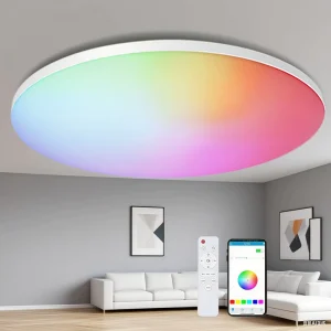 Colorful RGBW CCT Dimmable Smart LED Ceiling Light with Remote Control APP 24W 36W Modern Round Design