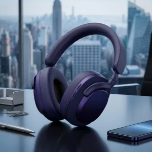 Comfort Wear Over Ear Headphones Stretchable with Clear Stereo Sound BT 6.0 Wireless Headset Active Noise Cancellation