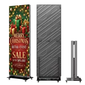 Commercial LED Poster Display 80 Inch P1.53 P1.86 P2.5 160 Degree Viewing Angle 500cd Brightness Android 11 Signage Screen
