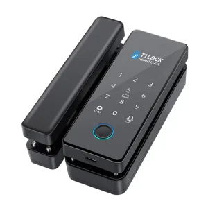 Commercial Smart Glass Lock with Fingerprint No Drill Easy Installation Ttlock Management Smart Lock for Frameless Glass Door