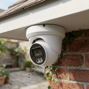 Compatible 4MP PoE IP Security Camera Plug&Play Outdoor Full Color Night Vision with Audio Turret Dome Security Camera