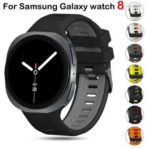 Compatible for for Watch 8 Classic Sport Strap Two color Striped Silicone Adjustable Breathable Quick release Watch Band