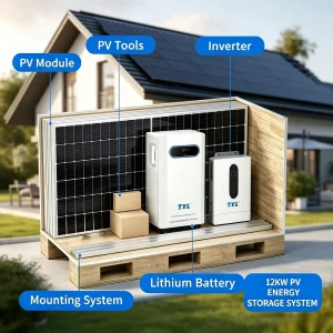 Complete 12KW 10kva 15kwa Solar Energy System Kit Home Battery Storage on Grid Inverter Mono Solar Panels for Farm Station Dacha